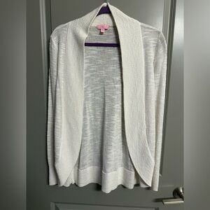 Lilly Pulitzer Amalie Open-Front Cardigan in Resort White